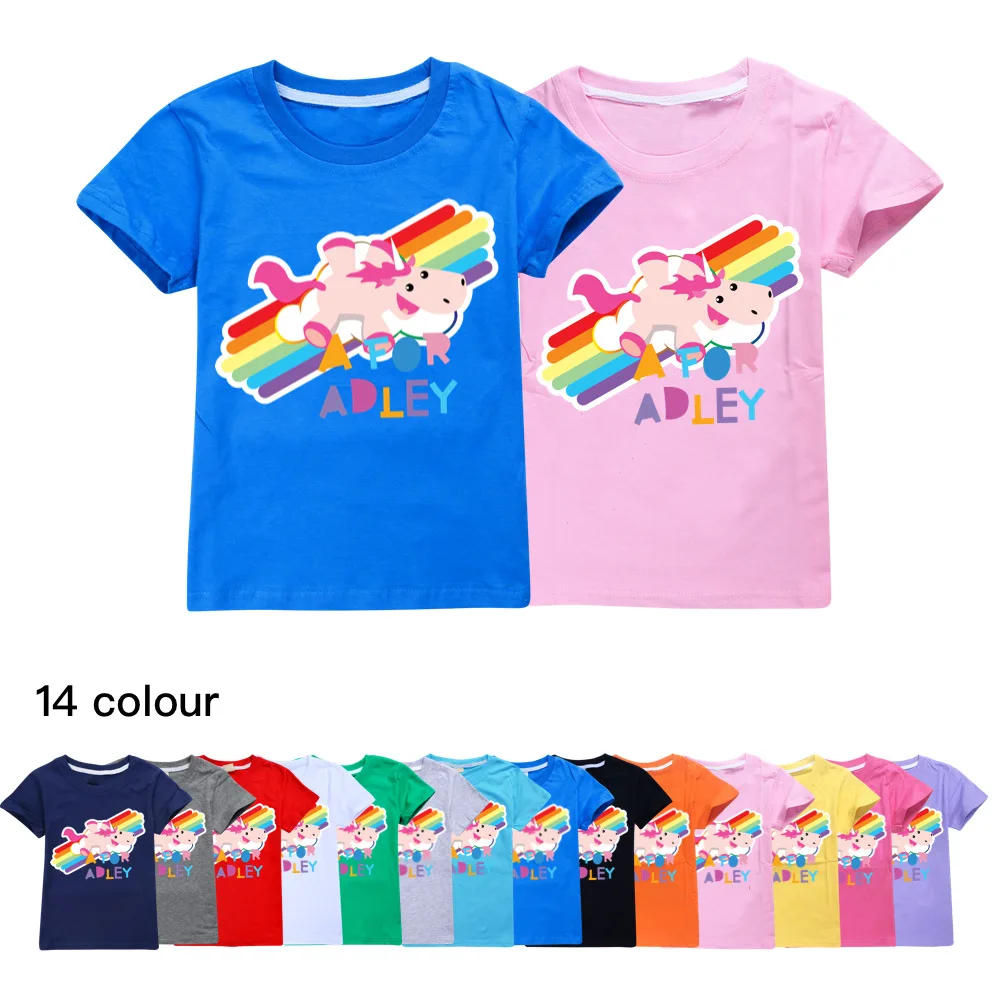 

Summer Kids Clothing T-shirt Girls Boys A for Adley Cartoon Print Tops Tees Boy Short Sleeve Clothes For Toddler Letter T shirt