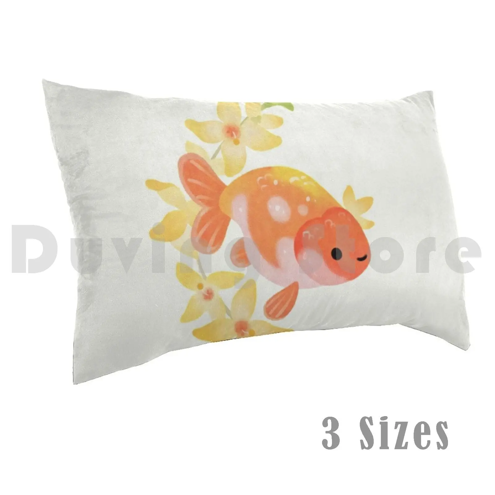 Ranchu y Forsythias 2 funda de almohada impresa 35x50 pez dorado Ranchu Forsythia Forsythias flor primavera