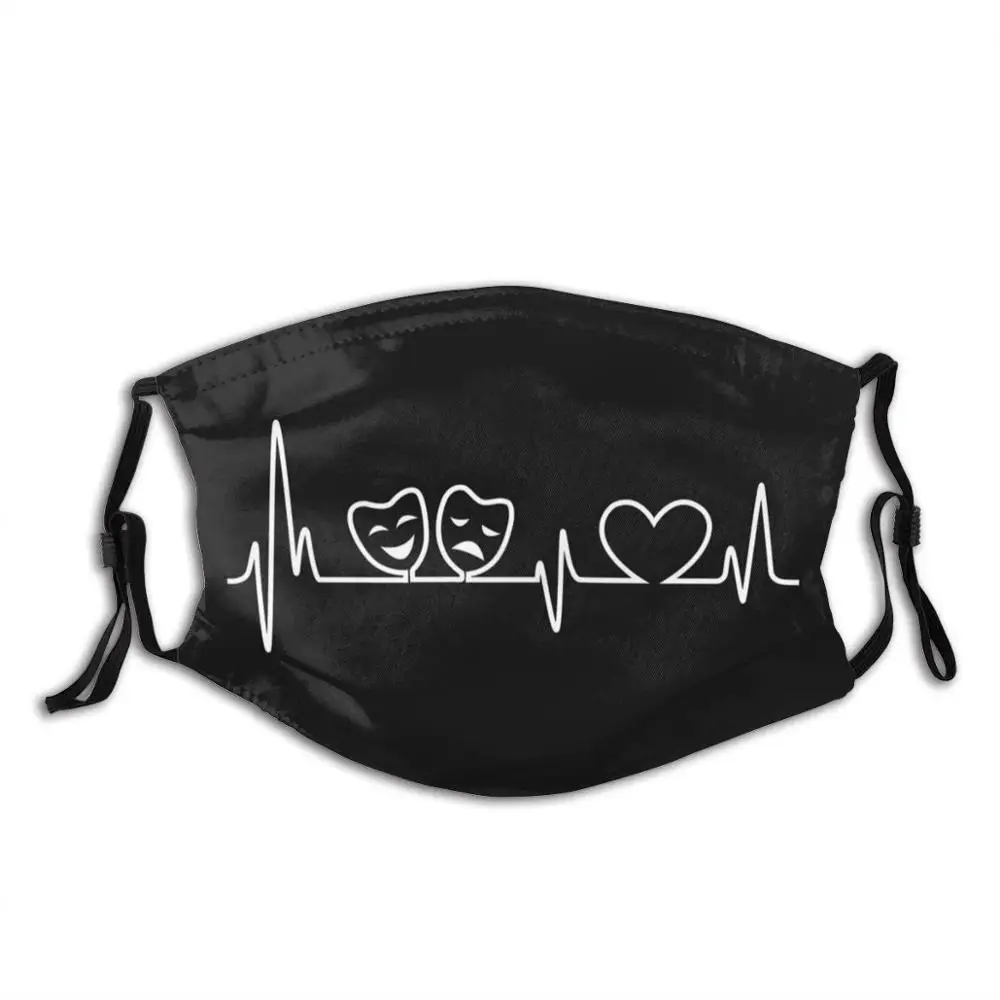 Theatre In Heartbeat Funny Print Reusable Pm2.5 Filter Face Mask Hamitlon Musical Gift Wicked Musical Les Mis Dear Evan Hansen