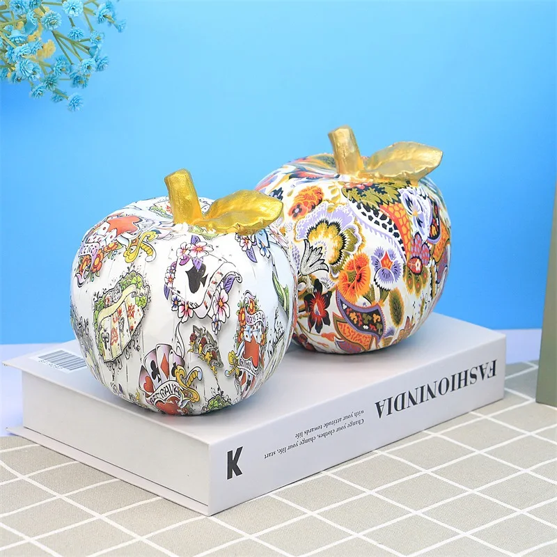 Creativity Apple Ornaments Resin Crafts Colorful Printing Home Desktop Decoration Accessories Fruit Decorations Small Ornaments