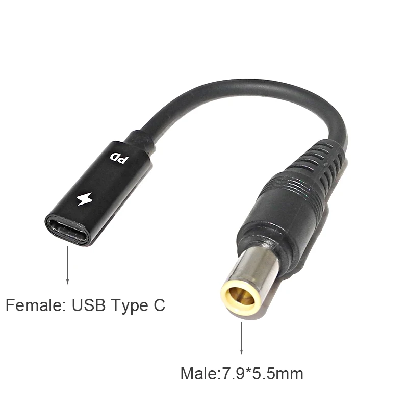 Universal Laptop Charging Cable USB C Type C to Dc Power Jack Connector for Lenovo Asus Dell Hp Acer Samsung Notebook Adapter