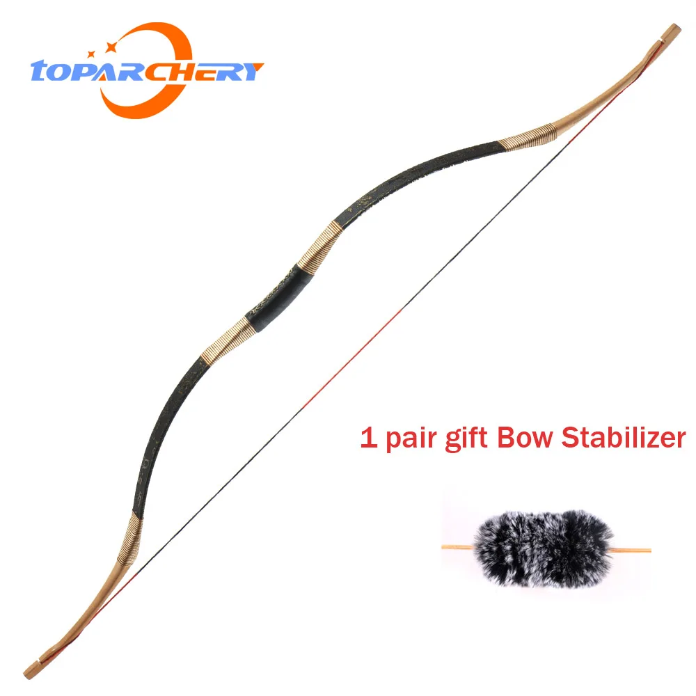 

TOPARCHERY Traditional Recurve Bow Archery Hungarian Style Handmade Longbow Horsebow 30-50 lbs