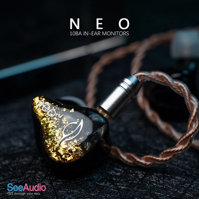 Наушники SeeAudio NEO 1DD + 2BA, гибридный блок, Hi-Fi наушники, DJ, музыкальный монитор, IEM 2Pin 0,78 мм 5N OCC кабель, гарнитура vs fiio shanling kz