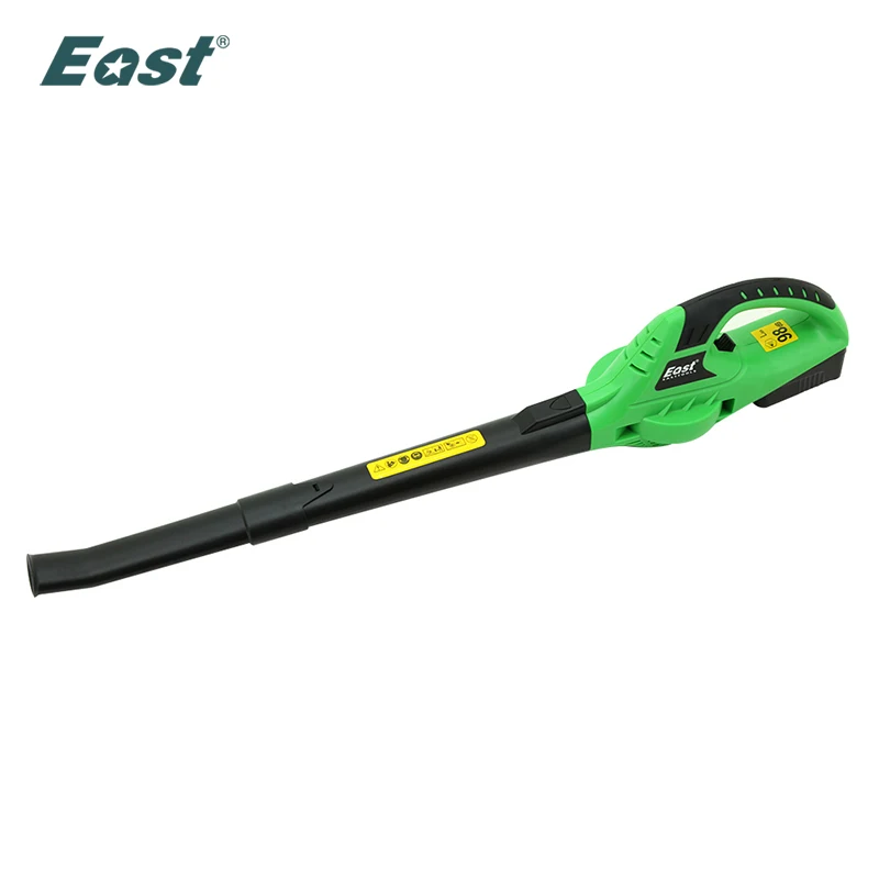 East 18V Li-ion Cordless Blower Leaf Blower 1300mAh Rechargeable Battery Garden Power Tools ET1006 Portable Long Pole Green