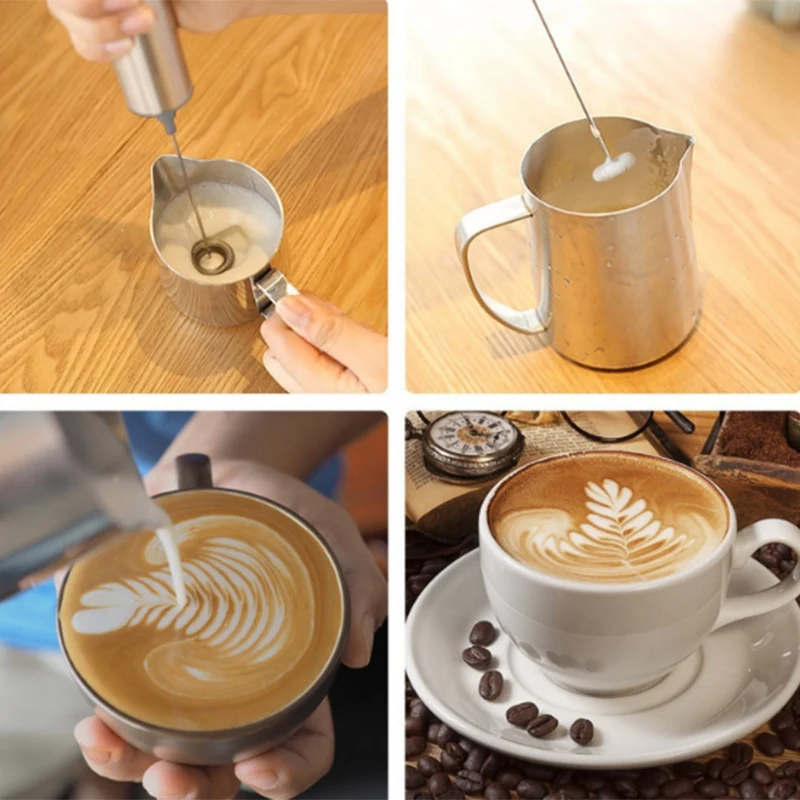 AD-Milk Frother Handheld Electric,Travel Coffee Frother. Coffee Frother for Milk Foaming, Latte/Cappuccino Frother Mixer for Dri