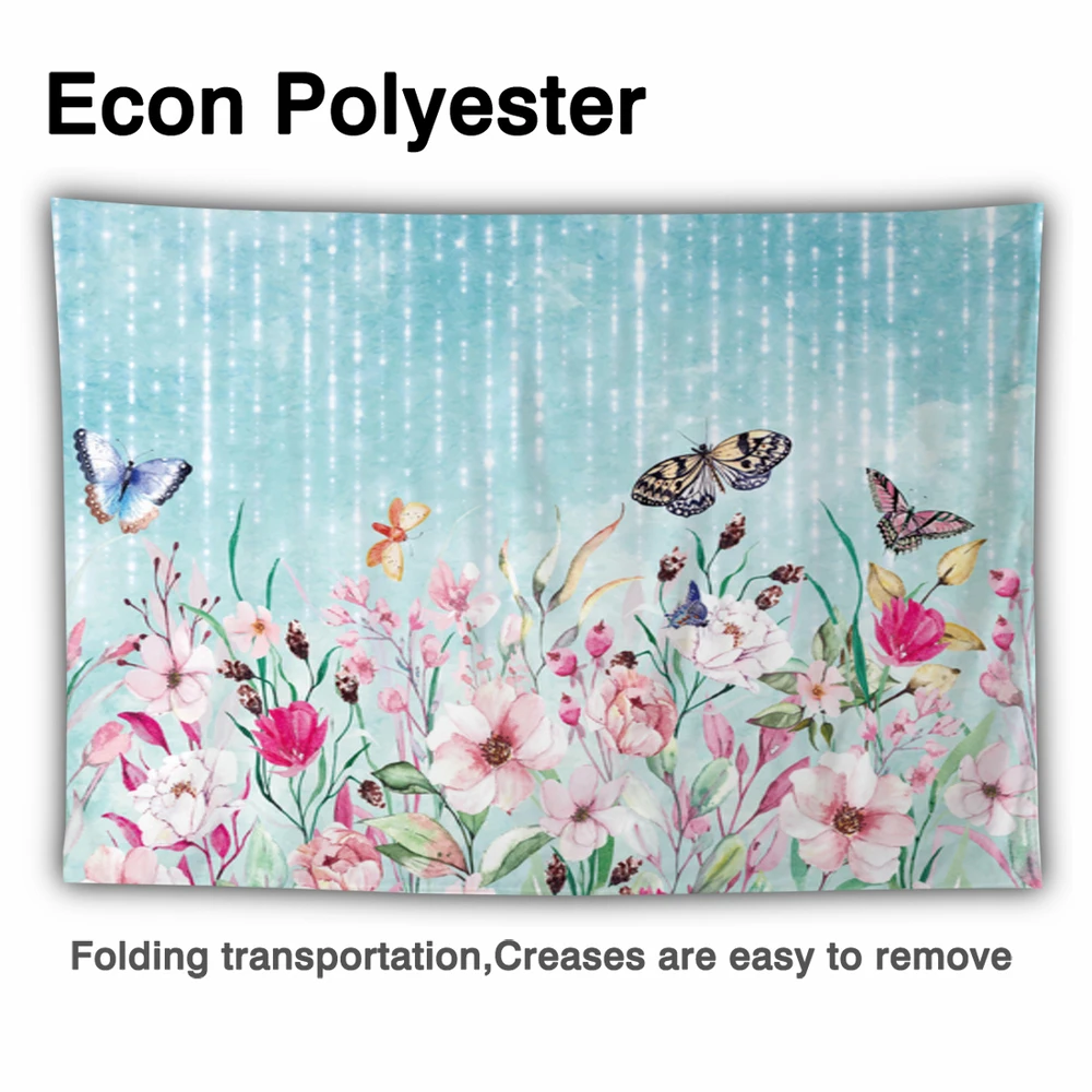 Allenjoy Flowers Background Butterfly Spring Glitter Girl Birthday Newborn Baby Shower Princess Photo Backdrop Photophone