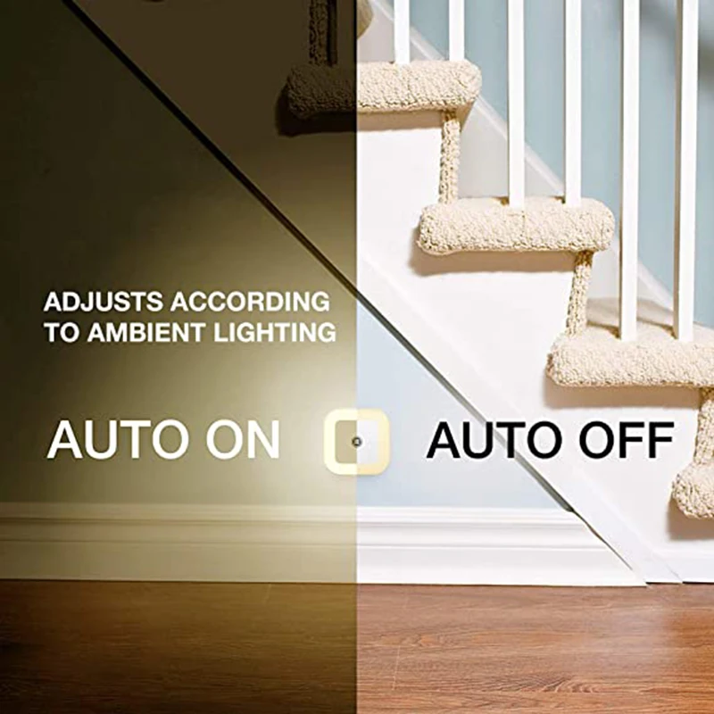 Smart Light Control LED Night Light Square Warm Light US UK EU Standard 6 Pack