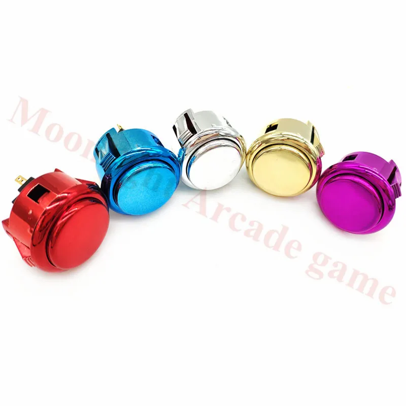 Copy SANWA OBSJ-30 Metallic Button 30mm Chrome Plated Gold Push Button For Arcade Joystick DIY High quality push button switch