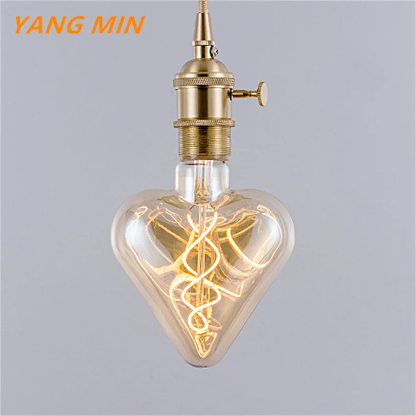 

Vintage Edison LED Bulbs Heart Shape Romantic Retro Starlight Edison Bulb 4W LED Decorative LED Bulbs,Peach Heart Shape,E26/E27