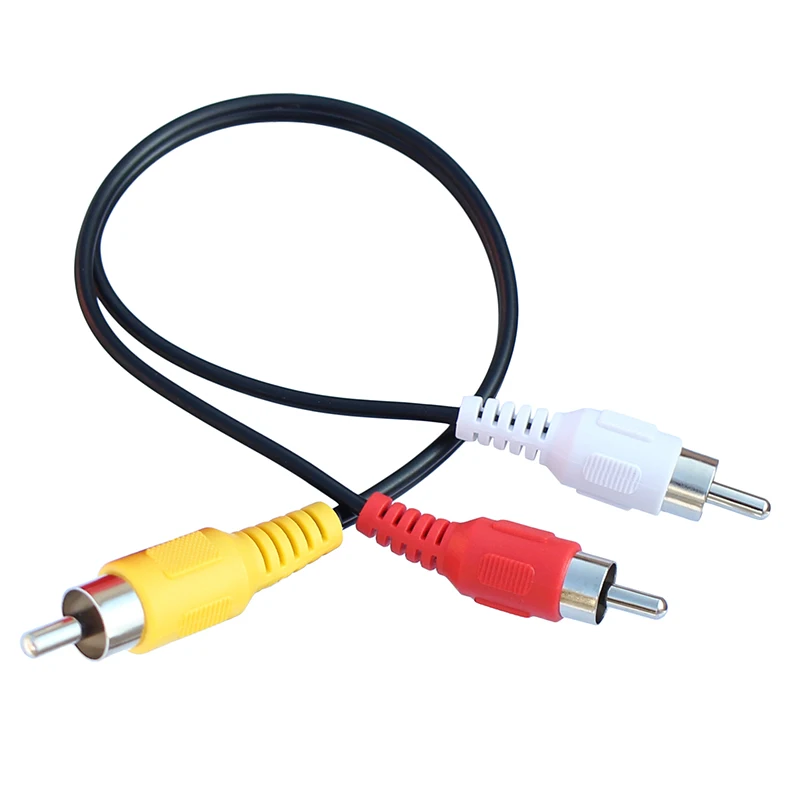 2 RCA Male To 1 RCA Male Splitter Car Audio Adapter Cable Wire Connector Car Audio System Subwoofer Portable Speaker