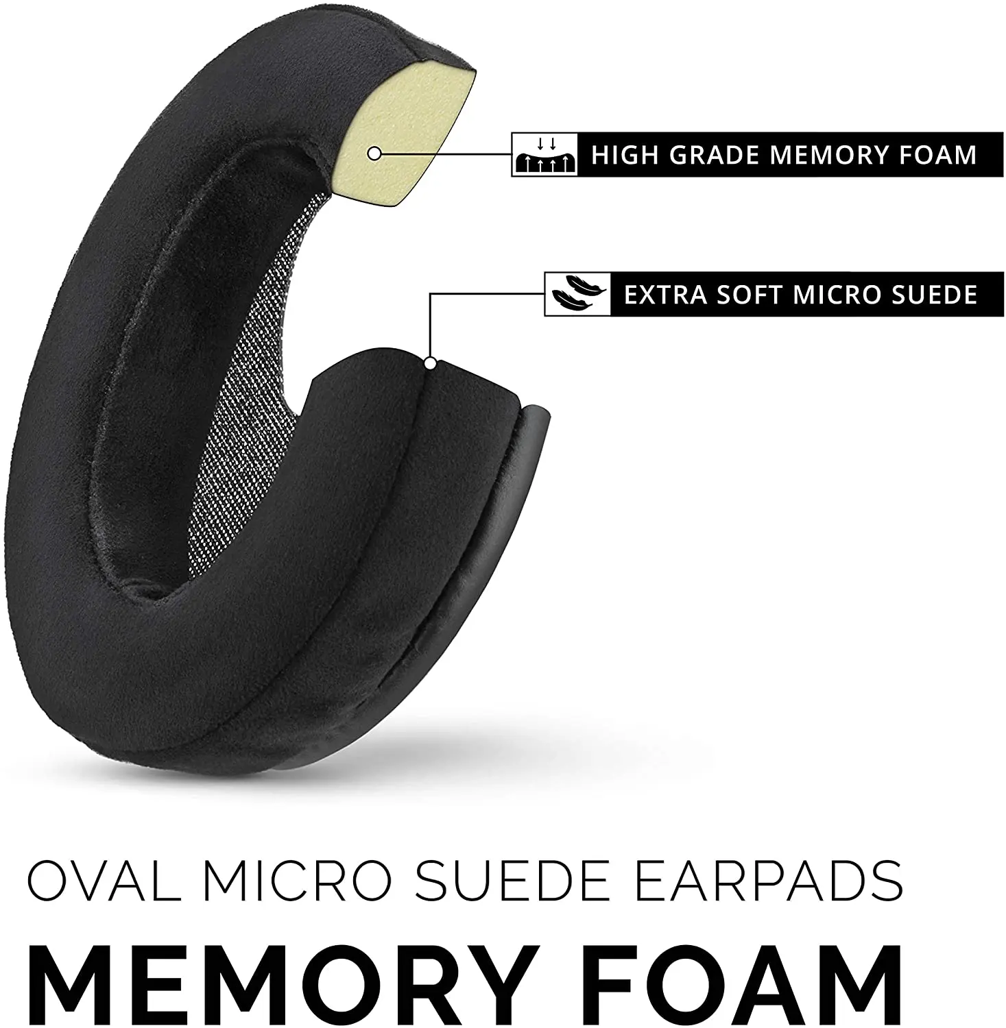 BRAINWAVZ-Micro coussinets d'oreille ovales en daim, casque, AKG, ATH, M50X, M50XBT, M40X, HyperX,SHURE,Turtle Beach, ATH, Philips, JBL, Fostex