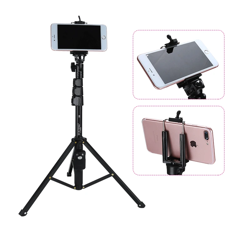 Supporto multifunzionale telescopico del treppiede del bastone del Selfie di controllo di Bluetooth per la ripresa della macchina fotografica/del telefono VCT-1388 di Yunteng