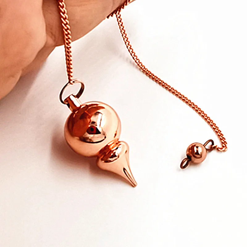 Ya.x New pendulums for dowsing Copper meatl Charms reiki pendule Natural Stone Amulet Healing Pyramid spiritual Chakra Amule