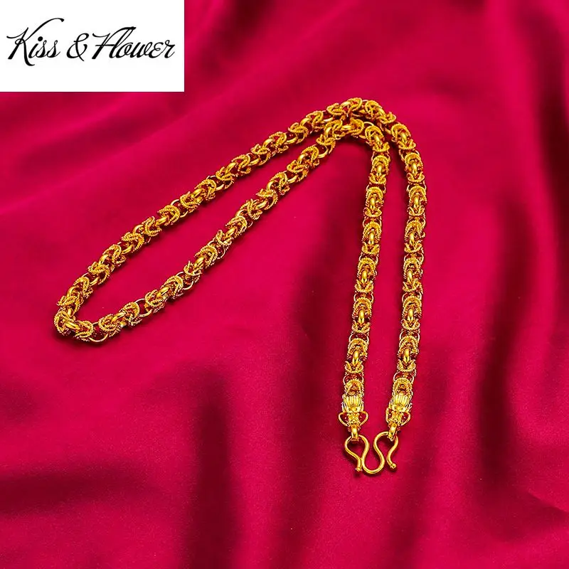 

Цепочка с подвеской в виде головы дракона NK114, цвет под золото 24 карата