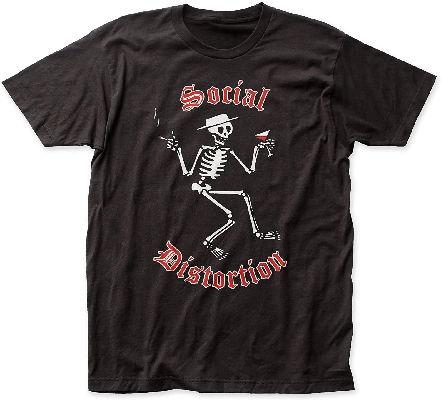 100% Cotton Men T-shirts Social Distortion Skelly Logo Fitted Mens Tshirt Street Style Tees