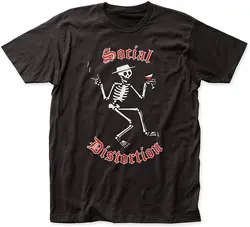 100% Cotton Men T-shirts Social Distortion Skelly Logo Fitted Mens Tshirt Street Style Tees