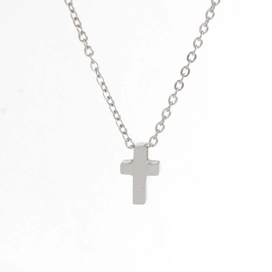 Stainless Steel Litter Cross Pendants Necklaces for Women Trendy Jewelry Gifts Gold Silver Color