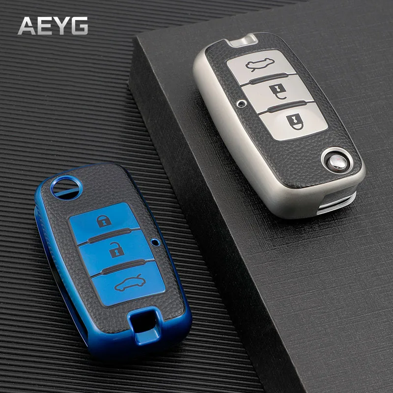 TPU Leather Car Remote Key Case Cover For Dongfeng DFM Aeolus AX7 AX5 AX4 AX3 Glory 360 370 580 Cefiro MX6 Protector Shell Fob