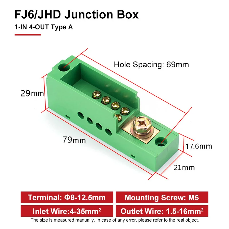 FJ6/JHD Junction Box 1-IN Multiple-OUT Terminal Block