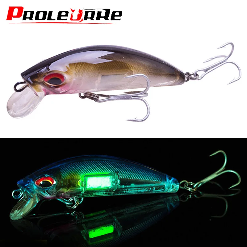 1 szt. 3D oczy Luminous Minnow przynęty 7cm 11.5g Jig tonące woblery twarda przynęta sztuczna Crankbait nocne wędkowanie Pesca