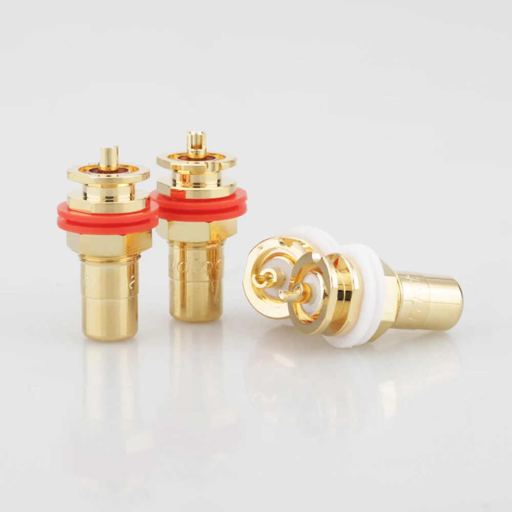 4PCS Audiocrast Socket Rca Socket brass Gold Plated RCA Socket HIFI RCA Socket RCA JACK Adapter