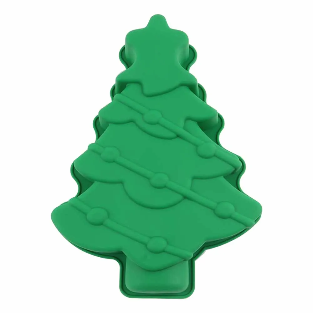 

Christmas Tree Silicone Mold Art Cake Baking Tray DIY Fondant Dessert Mousse Chocolate Candy Moulds Party Cake Decorating Tools