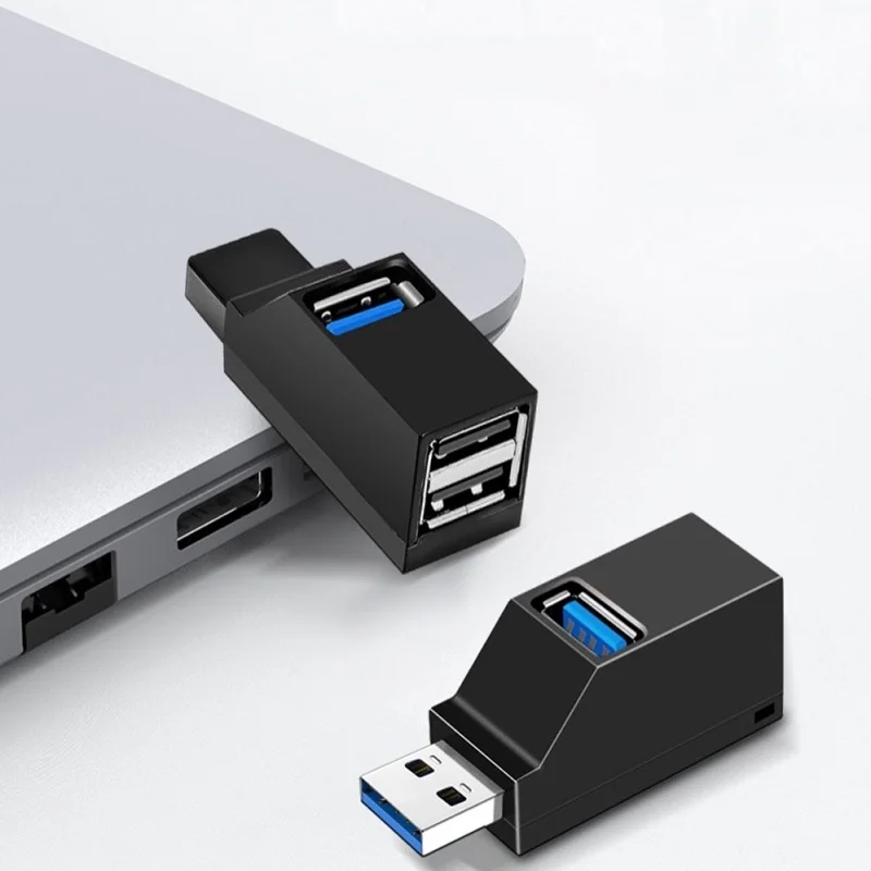 Wireless 3 In 1 USB 3.0 HUB Adapter Extender Mini Splitter Box 3 Port untuk Laptop Macbook Mobile Phone High Speed U Disk Reader