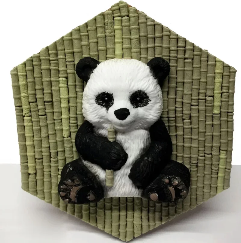 Panda \\ bamboo silicone mold cake chocolate baking accessories mold