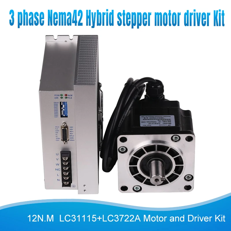 Lichuan 3 phase nema42 12N.M  hybrid stepper motor step driver LC31115+LC3722A Kit for CNC  lathe cutting tool AC 185V 300V 220V