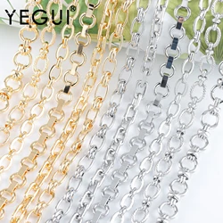 YEGUI C265,diy chain,charms,18k gold plated,copper metal,rhodium plated,nickel free,jewelry making,diy bracelet necklace,1m/lot