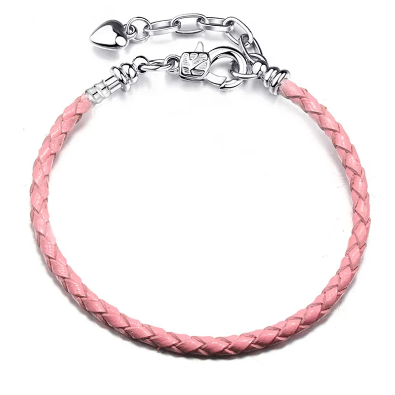Fit Original Fashion Brand Pan Charms Bracelet for Women Genuine Leather Chain Basic Pulseras DIY Beads Fine Jewelry Accessories