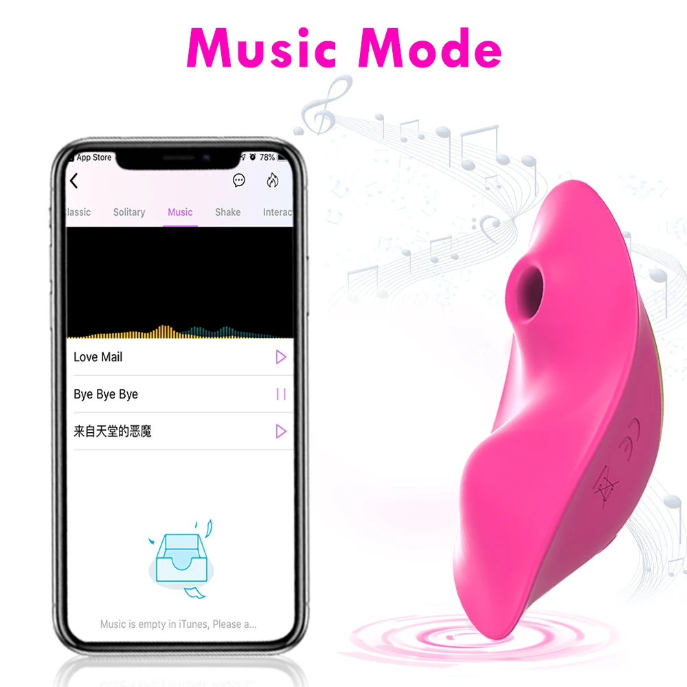 Bluetooth Butterfly Wearable Sucking Vibrator for Women Wireless APP Remote Control Vibrating Panties Dildo Sex Toys for Couple