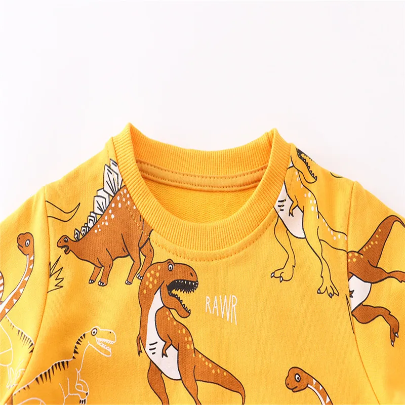 Jumping Meters New Arrivals Boys Girls Clothes Dinosaurs Print Autumn Spring Children\'s Clothes Hot Selling Kids Sweaters Tops