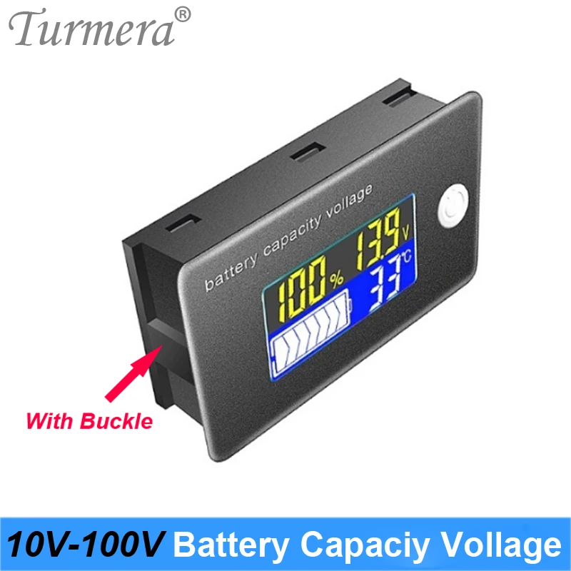 Turmera 12V 24V 36V 48V 60V 72V Li-ion Lifepo4 akumulator kwasowo-ołowiowy wskaźnik pojemności wyświetlacz woltomierz LCD miernik temperatury Test