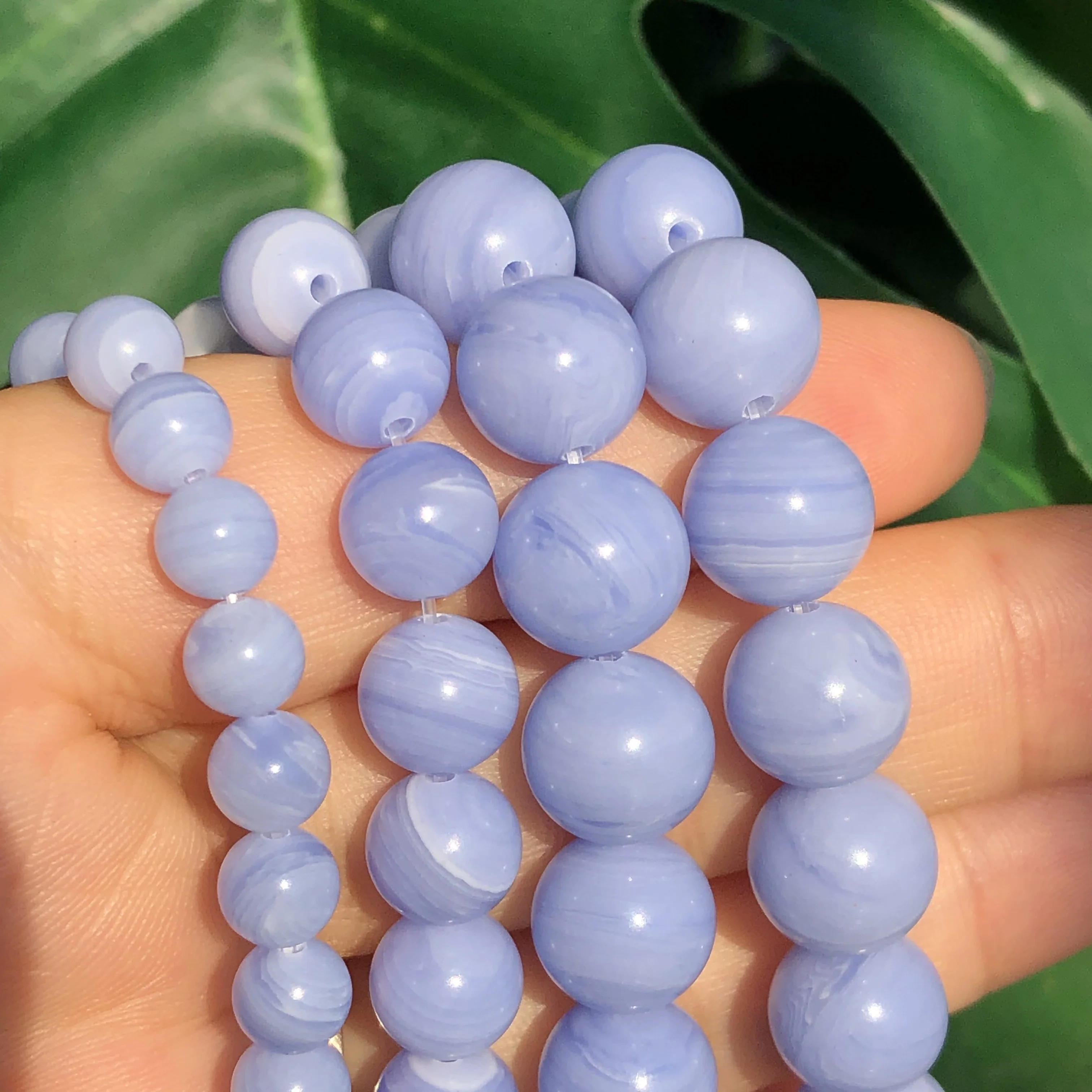 Purple Lace Agates Chalcedony Round Loose Spacer Natural Stone Beads For Woman Jewerly Making Diy Bracelet Necklace 6 8 10 mm