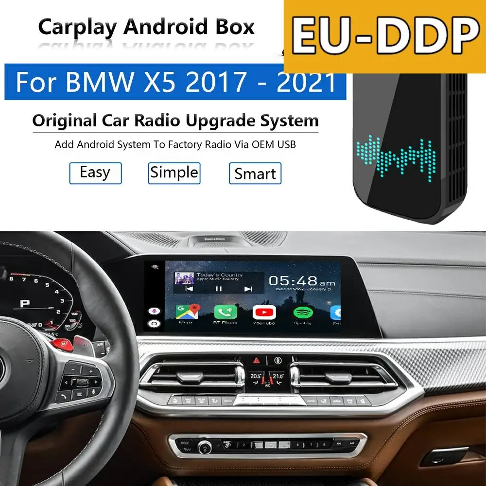 Radio Carplay upgrade Android Auto Audio For BMW X5 2018 - 2021 USB Apple AI Box Wireless Car Multimedia Player Wifi Mirror Link