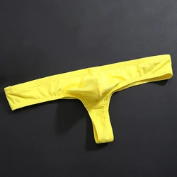 Men's Sexy Cotton Thong Underwear Low Rise Stretch  G-String T-Back Briefs Sexy Men's Underwear Front Convex See Through Men new