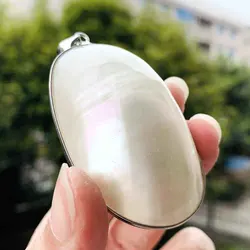 Big Oval White Natural Mother of Pearl Seashell Pendant Charm for DIY Necklacet Women Luxury Jewelry Making Accessories
