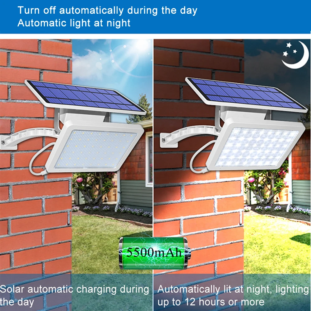 48LEDs Solar Light Spotlight Waterproof Solar Garden Light Super Bright Adjustable Yard Flood LED Lamp Street Light