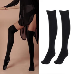 New Latin Dance Clothes Women Latin Stockings Black Over Knee Socks Foot Non-Slip Adult Latin Dance Practice Wear DNV14060