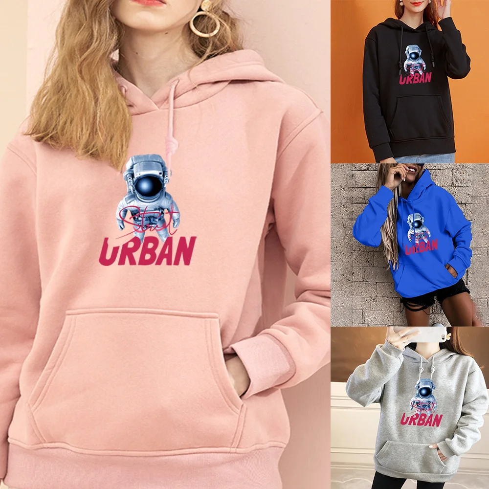 

Women's Fashion Hoodie Big Pocket Long Sleeve Base Pullover Astronaut Print Sports Pullover Harajuku Leisure Sports Hoodies