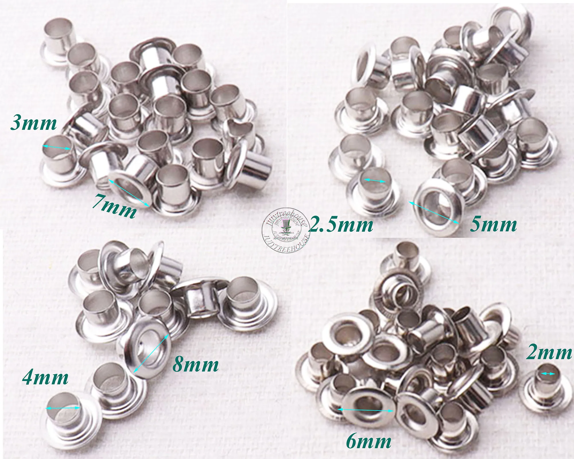 100-400 PCS Silver MINI Eyelets,For Clothes Leather Canvas Bag Rivet Studs-1/16\