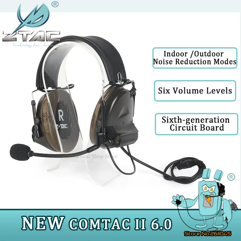 Z TAC Tactical Headset Noise Canceling Pick up For Tactical Active Headphones Helmet Military Hunting Softair Airsoft