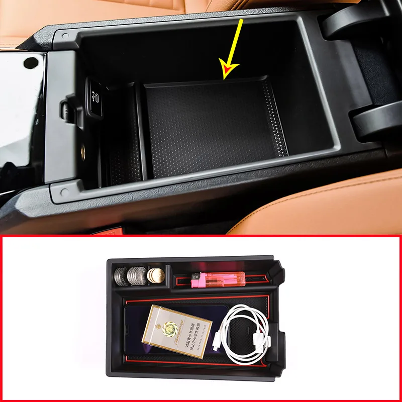 

For BMW 3 Series G20 G28 2020-2022 Car Center Console Armrest Storage Box ABS Black Armrest box storage accessories