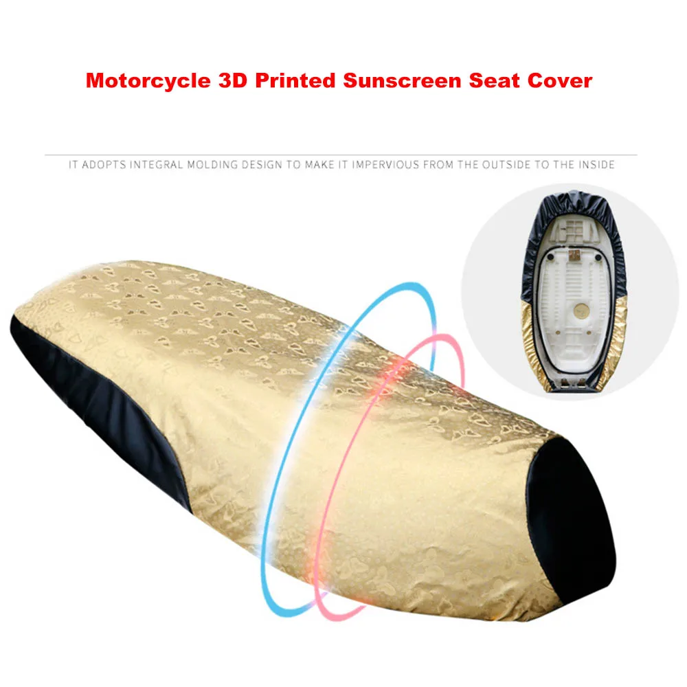 Waterproof Sunscreen Motorcycle Seat Cover Protector Mat Sun Heat Insulation Pad Saddle Cover For Motor Bike Electric Motorbike