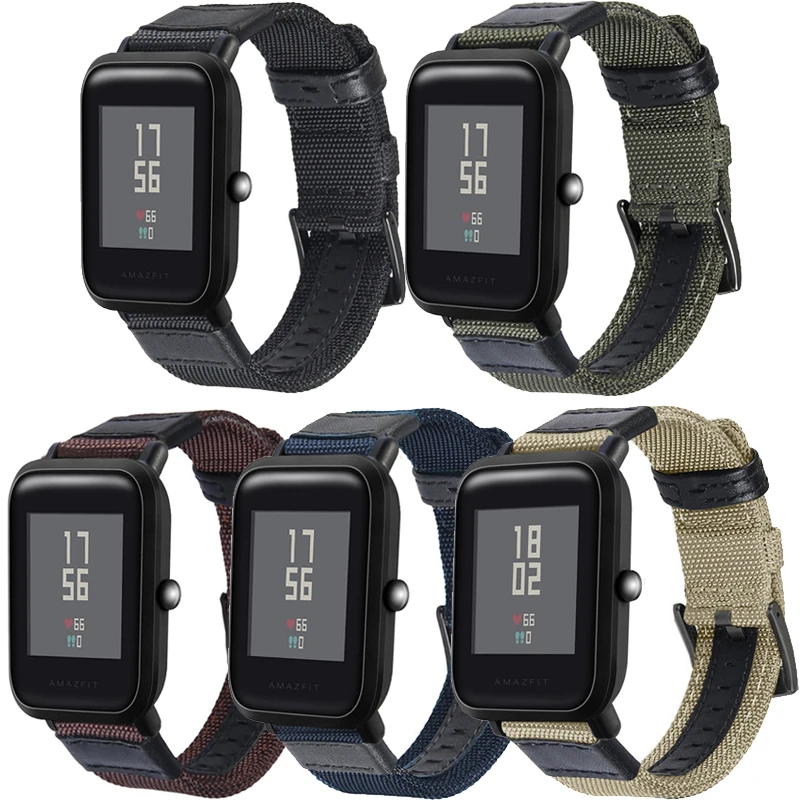 

20mm Woven Nylon Watch Band Strap For Huami Amazfit Bip U S lite Smart Watch Replacement Sport Wristband for GTS 2 GTR 42mm Neo