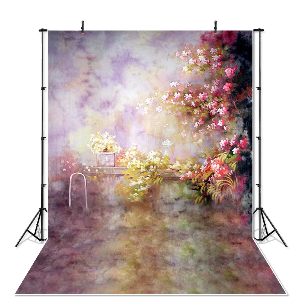 

Mocsicka Photography backdrop oil painting flowers canvas cloth background photo studio abstract texture old master props Banner