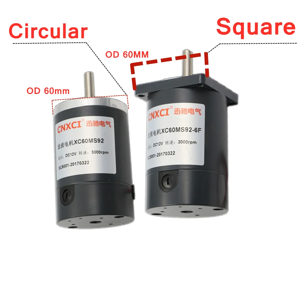 Imagem -02 - Motor 60 mm de Algodão Doce dc mm Eixo 12v 24v Motor de Potência de Escova Velocidade para Porta 3d Lar cw Ccw