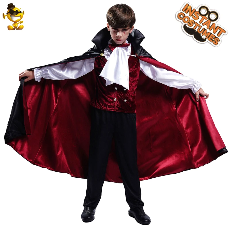 New Luxury Boy's Vampire  Costume Cosplay Kids Halloween Costumes Role Play Child Vampire Outfits Costumes