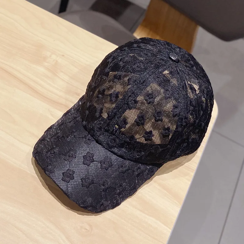 Damska koronkowa czapka z daszkiem w kwiaty letnie oddychające czapki z siatką letnie czapki sportowe Snapback kwiatowy kapelusz kobiety dziewczęta